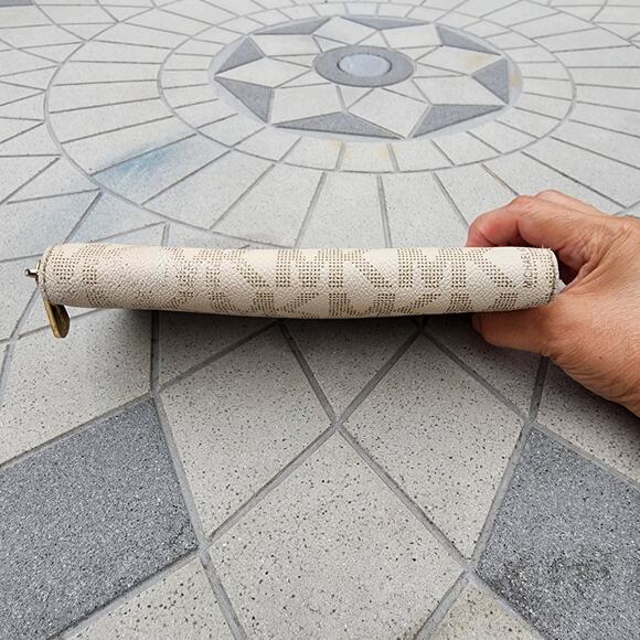 Michael Kors Monogram Jet Set Zip Around Coated Canvas Distressed Wallet - Picture 7 of 9